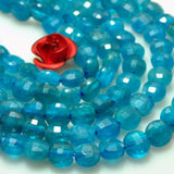 Natural Apatite Micro Faceted Coin Beads Gemstone Bracelet Necklace