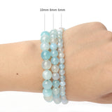 Aquamarine Agates Stone Beads for Jewelry Making DIY Bracelet Necklace 6/8/10MM