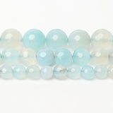 Aquamarine Agates Stone Beads for Jewelry Making DIY Bracelet Necklace 6/8/10MM