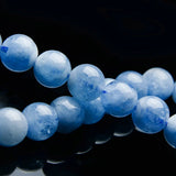 Natural Aquamarine Bracelet Men Women Round Beads Stone Aquamarine Stretch 7mm