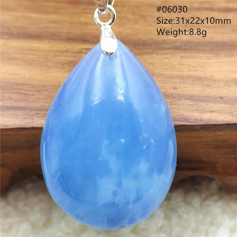 Aquamarine Clear Beads Pendant Necklace Jewelry