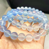 Aquamarine Clear Round Beads Bracelet 9mm Stretch Crystal AAAAAA
