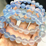 Aquamarine Clear Round Beads Bracelet 9mm Stretch Crystal AAAAAA
