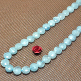 Natural Aquamarine Faceted Coin Loose Beads Semi Precious Stone