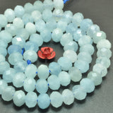 Natural Aquamarine Faceted Rondelle Loose Gemstones Jewelry Making