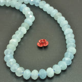 Natural Aquamarine Faceted Rondelle Loose Gemstones Jewelry Making