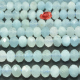 Natural Aquamarine Faceted Rondelle Loose Gemstones Jewelry Making