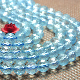 Natural Aquamarine Round Loose Beads Gemstone Bracelet Necklace DIY