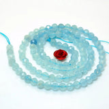 Natural Aquamarine Faceted Round Loose Beads Gemstone Bracelets Necklace DIY
