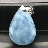 Natural Aquamarine Necklace Pendant Crystal Beauty Gemstone Silver Jewelry