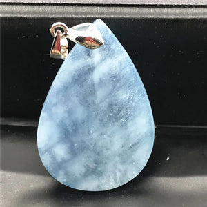 Natural Aquamarine Necklace Pendant Crystal Beauty Gemstone Silver Jewelry