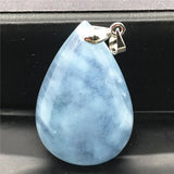 Natural Aquamarine Necklace Pendant Crystal Beauty Gemstone Silver Jewelry