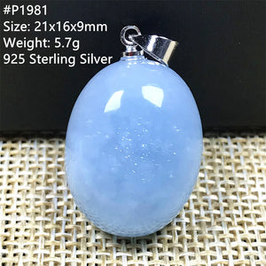 Natural Aquamarine Necklace Pendant for Women Men Luck Gift Crystal Beads