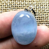 Aquamarine Necklace Pendant Jewelry Clear Crystal Oval Beads AAAAA