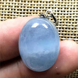 Aquamarine Necklace Pendant Jewelry Clear Crystal Oval Beads AAAAA