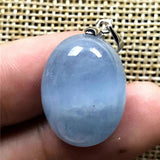 Aquamarine Necklace Pendant Jewelry Clear Crystal Oval Beads AAAAA