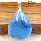 Natural Aquamarine Pendant Brazil Clear Beads Water Drop Necklace AAAAA