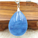 Natural Aquamarine Pendant Brazil Clear Beads Water Drop Necklace AAAAA