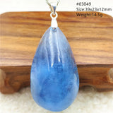 Natural Aquamarine Pendant Brazil Clear Beads Water Drop Necklace AAAAA