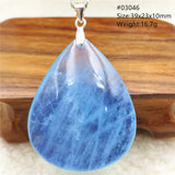 Natural Aquamarine Pendant Brazil Clear Beads Water Drop Necklace AAAAA