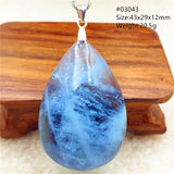 Natural Aquamarine Pendant Brazil Clear Beads Water Drop Necklace AAAAA