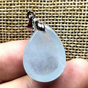 Natural Aquamarine Pendant Clear Crystal Silver 20x15x10mm Water Drop Stone