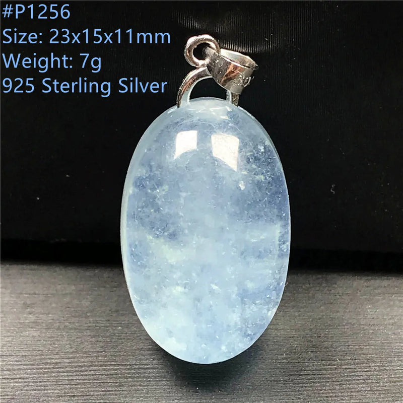 Aquamarine Pendant 925 Silver Water Drop Gemstone Jewelry