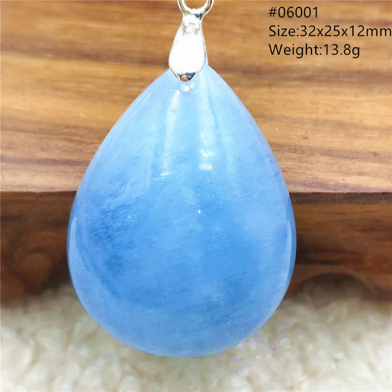 Aquamarine Pendant Necklace Water Drop AAAAAA