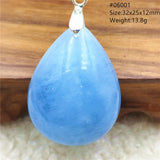 Aquamarine Pendant Necklace Water Drop AAAAAA