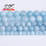 Natural Aquamarine Quartz Stone Beads 4-12mm