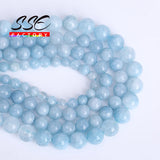 Natural Aquamarine Quartz Stone Beads 4-12mm