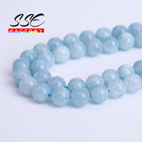 Natural Aquamarine Quartz Stone Beads 4-12mm