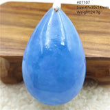 Natural Aquamarine Rectangle Pendant Necklace Bead Women Men AAAAA