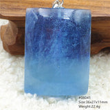 Natural Aquamarine Rectangle Pendant Necklace Bead Women Men AAAAA