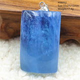 Natural Aquamarine Rectangle Pendant Necklace Bead Women Men AAAAA