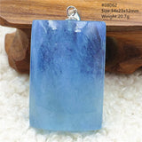 Natural Aquamarine Rectangle Pendant Necklace Bead Women Men AAAAA