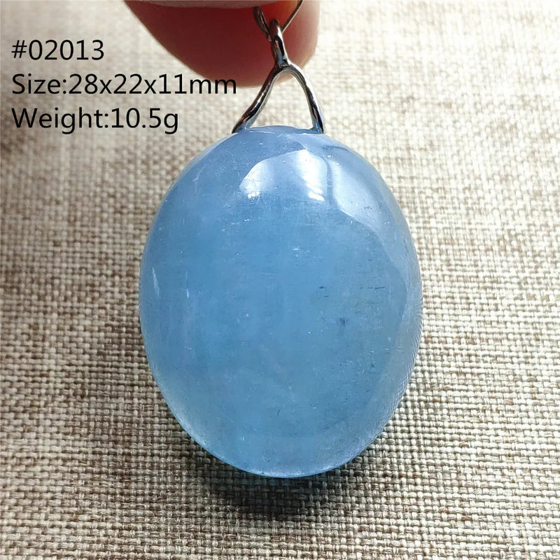 Natural Aquamarine Rectangle Pendant Necklace Bead Women Men AAAAA