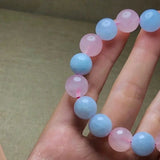 Aquamarine Rose Quartz Beads Bracelet AAAAA