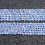 Faceted Aquamarine Rondelle Spacer Beads 15'' Women Gift