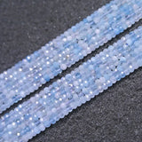 Faceted Aquamarine Rondelle Spacer Beads 15'' Women Gift