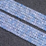 Faceted Aquamarine Rondelle Spacer Beads 15'' Women Gift