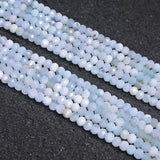 Aquamarine Beads Rondelle Faceted Spacer DIY Loose Beads 15''