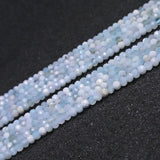 Aquamarine Beads Rondelle Faceted Spacer DIY Loose Beads 15''