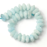 Aquamarines Mineral Bead 6x11mm Irregular Rondelle Stone Beads 7.5''