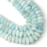 Aquamarines Mineral Bead 6x11mm Irregular Rondelle Stone Beads 7.5''
