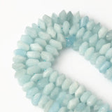 Aquamarines Mineral Bead 6x11mm Irregular Rondelle Stone Beads 7.5''