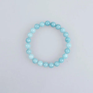 Aquamarine Stone Beads Bracelet Charm Jewelry 6 8 10 12mm Men Women