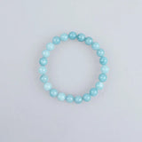 Aquamarine Stone Beads Bracelet Charm Jewelry 6 8 10 12mm Men Women
