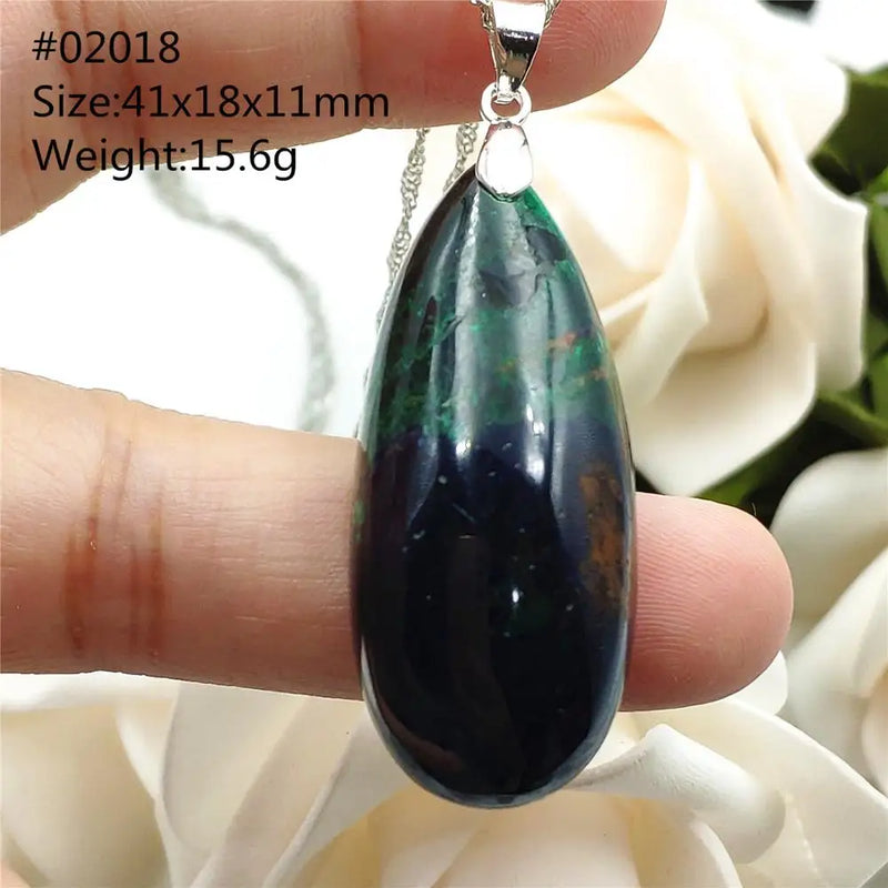 Azulite Green Malachite Lapis Lazuli Pendant Crystal Necklace