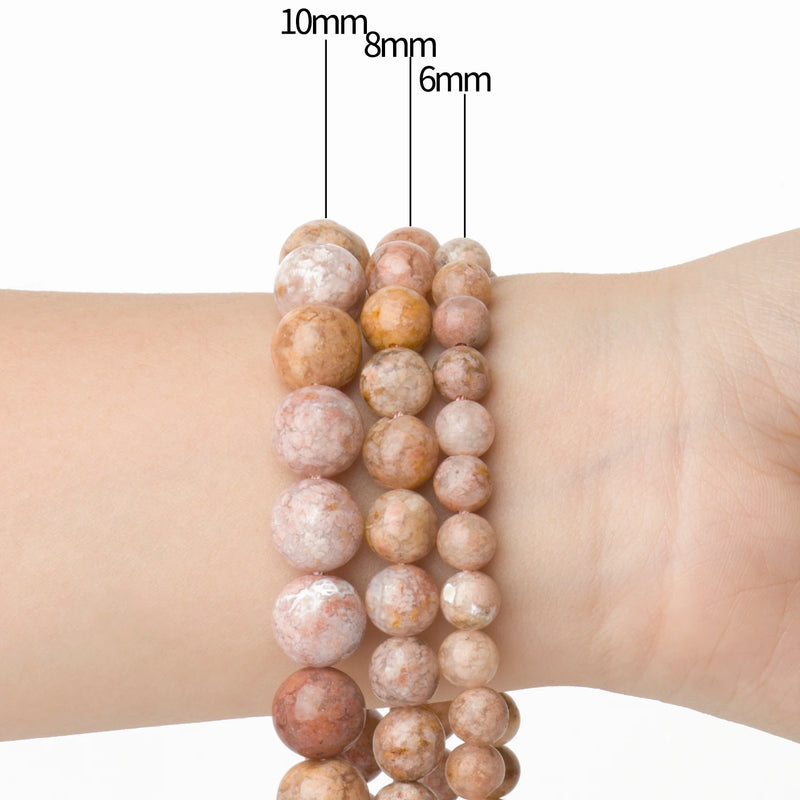 Celestine Gemstone Beads Round Spacer DIY Jewelry Making 6 8 10mm